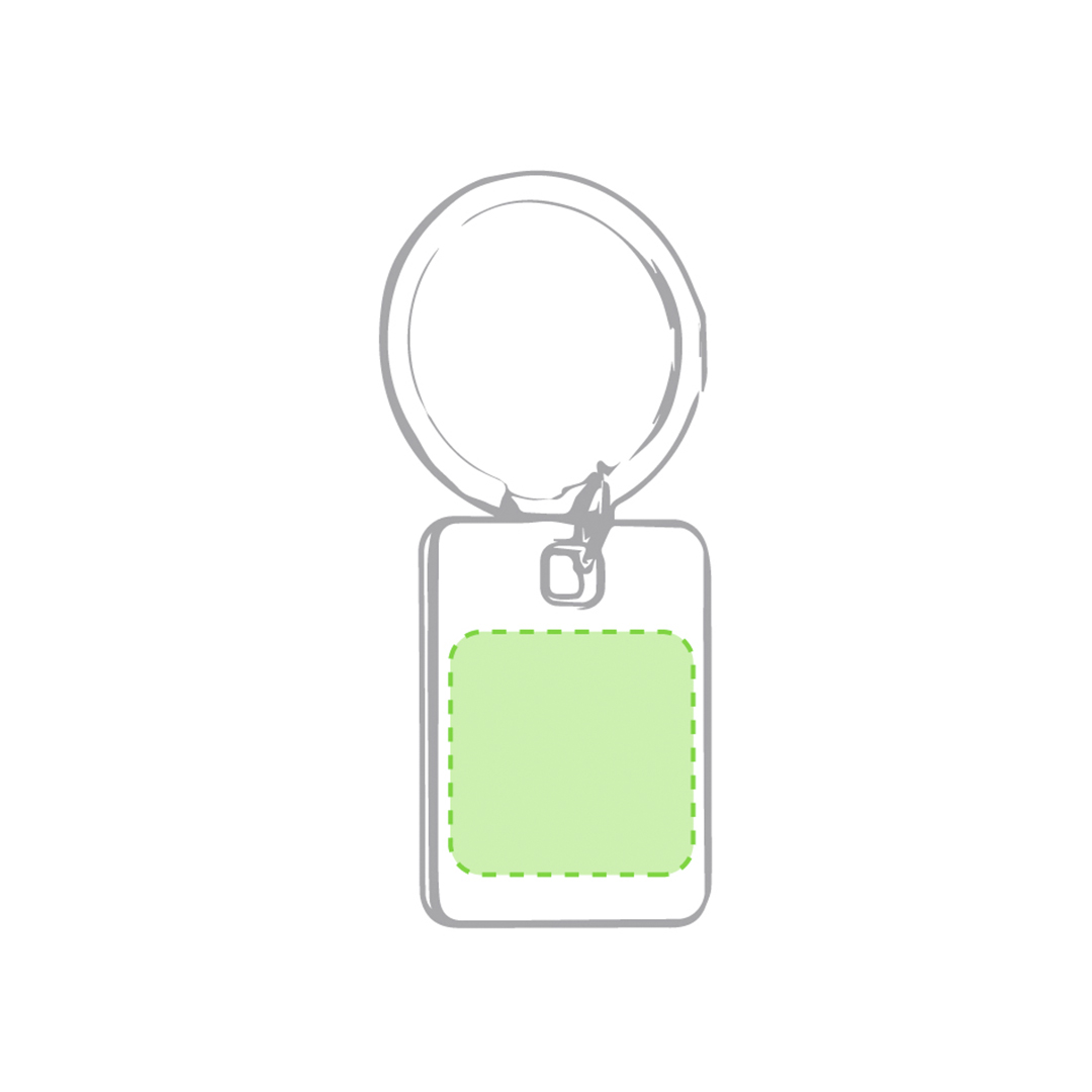 Llavero de acero inox bicolor para marcaje láser 2,9×4 cm