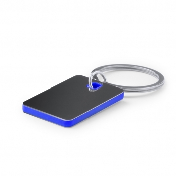 Llavero de acero inox bicolor para marcaje láser 2,9×4 cm