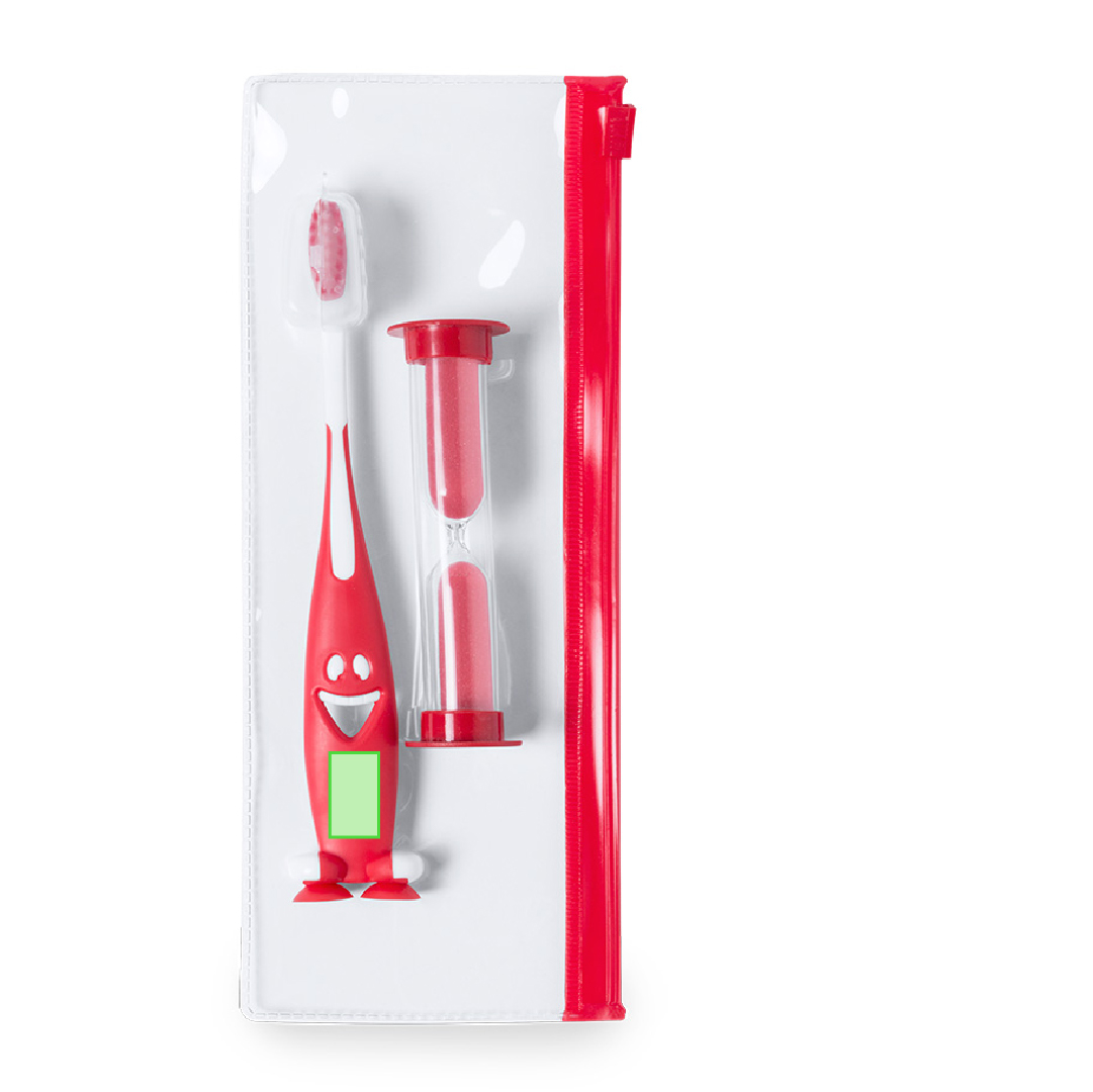 Set cepillo de dientes con reloj de arena 2 minutos