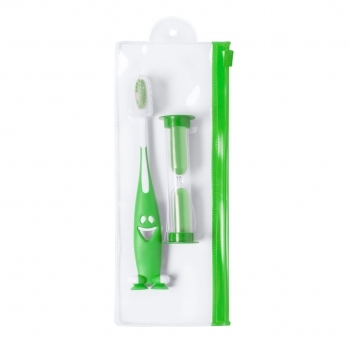 Set cepillo de dientes con reloj de arena 2 minutos
