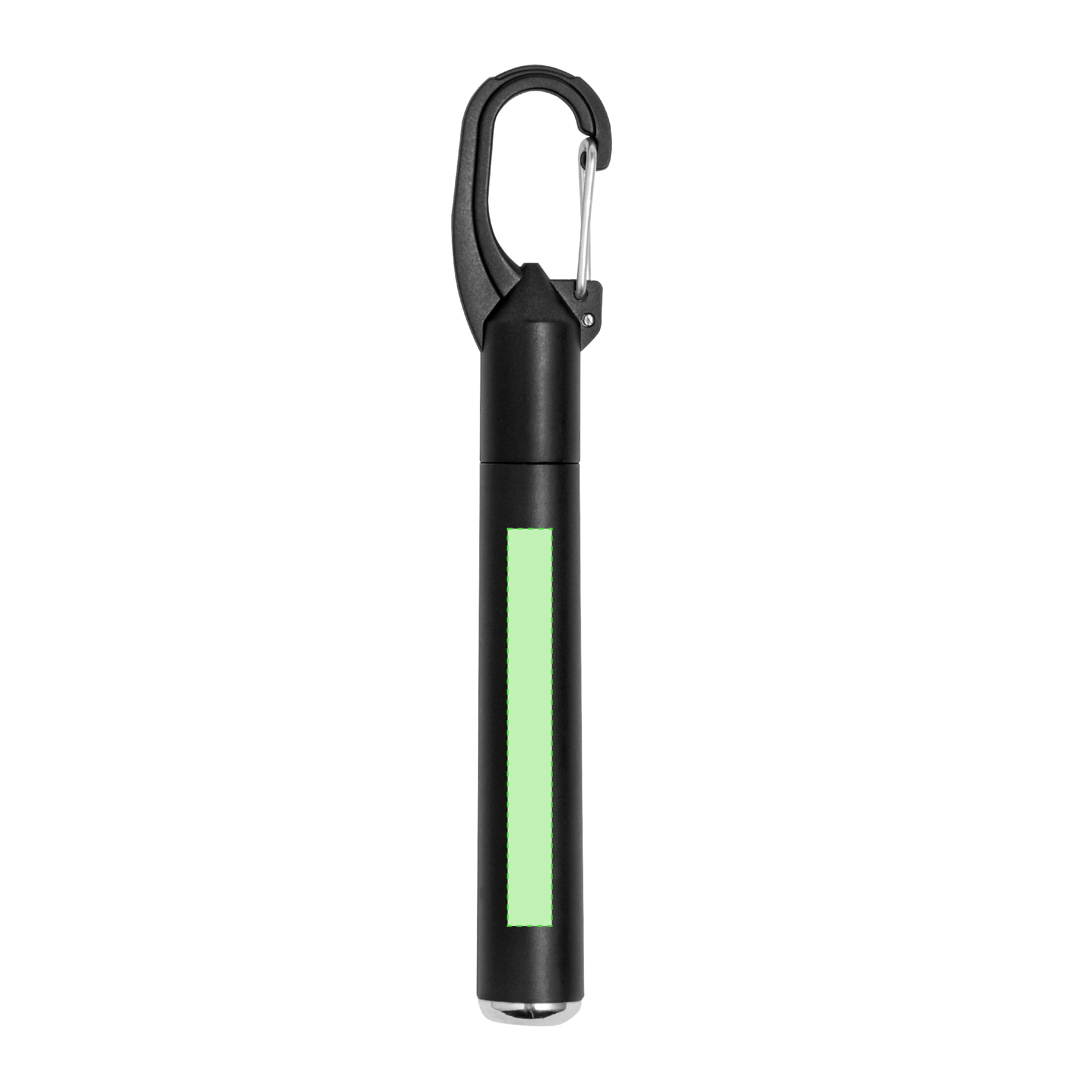 Bolígrafo linterna LED con cuerpo metalizado y mosquetón pilas incluidas
