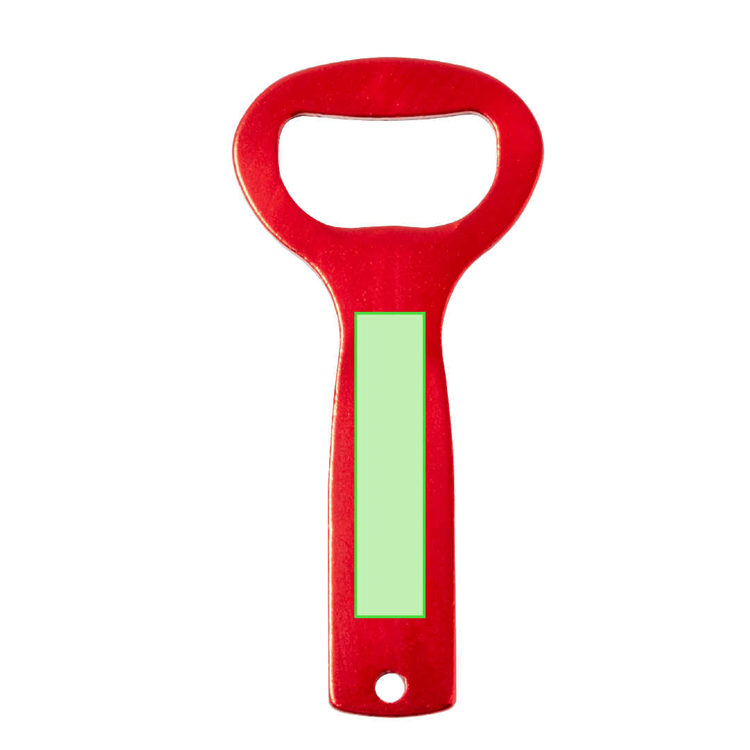 Abridor de aluminio 11 g con troquelado para lanyard especial grabado láser