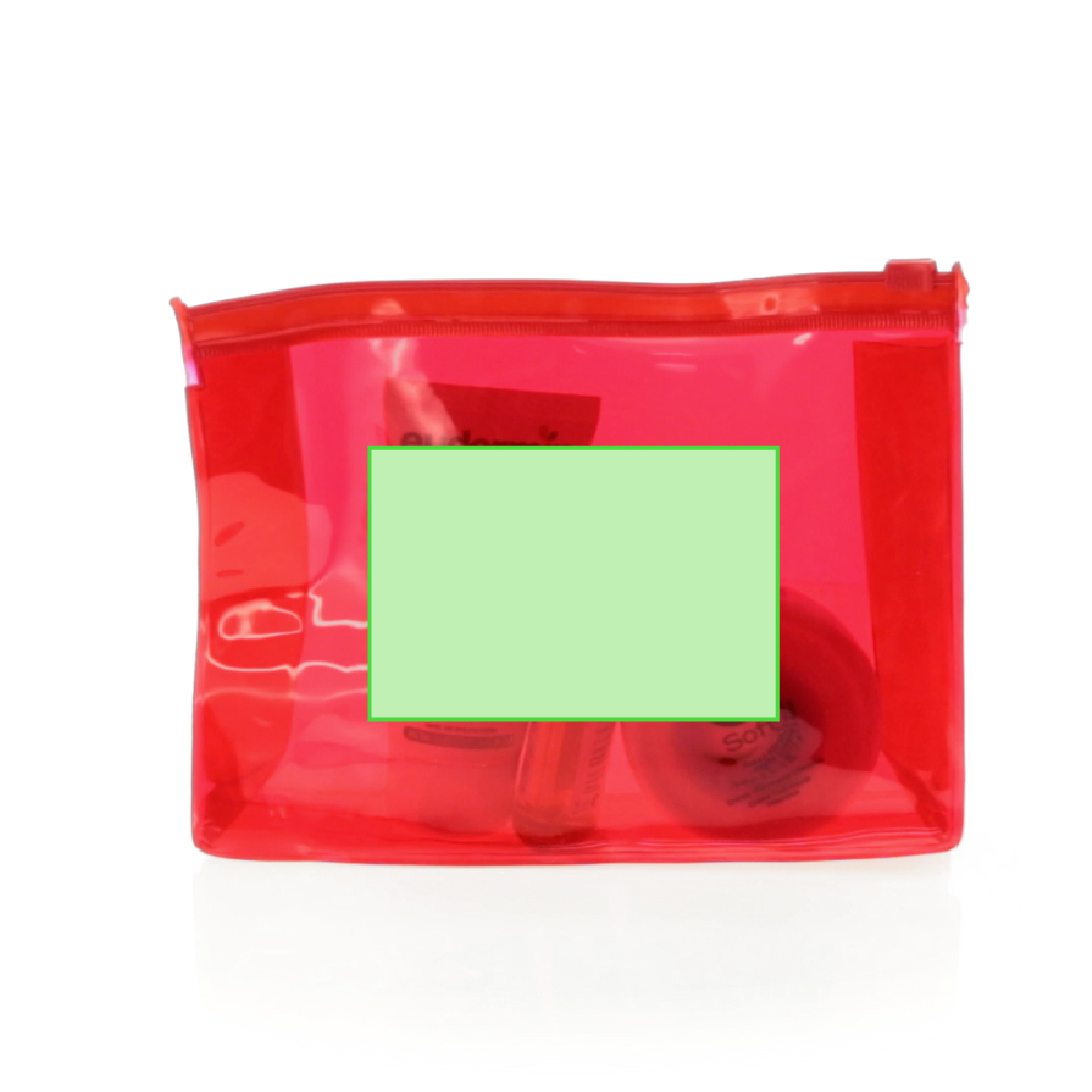Neceser de PVC semitransparente con compartimento principal amplio