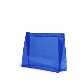 Neceser de PVC semitransparente con compartimento principal amplio
