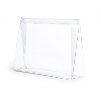 Neceser de PVC semitransparente con compartimento principal amplio