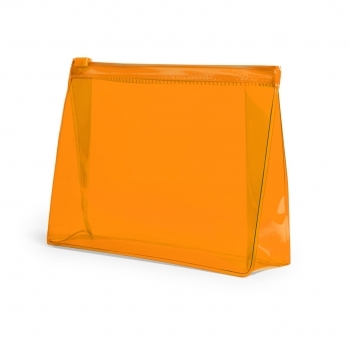 Neceser de PVC semitransparente con compartimento principal amplio