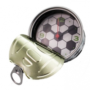Reloj De Aluminio "Football" Presentado En Lata (Pila  No Incluida)