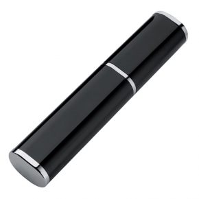Bolígrafo metálico en lujosa caja metálica negra.