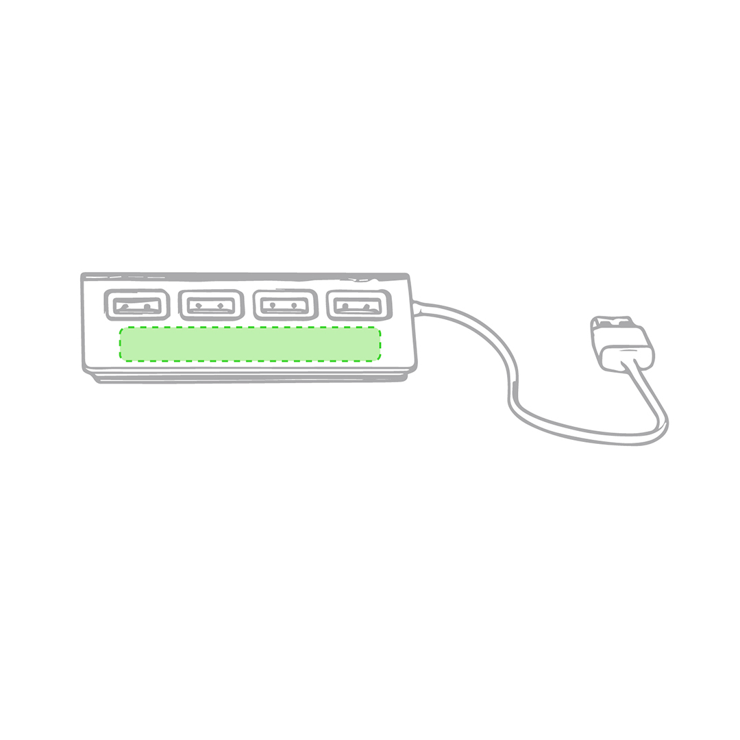 Hub USB de aluminio con 4 puertos USB 2.0 para transferencia de archivos