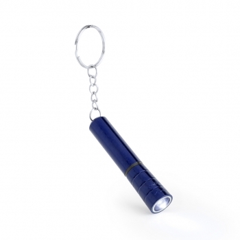Llavero linterna LED con cuerpo brillante en colores pilas incluidas 6,5 cm