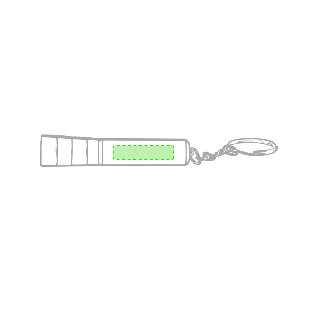 Llavero linterna LED con cuerpo brillante en colores pilas incluidas 6,5 cm