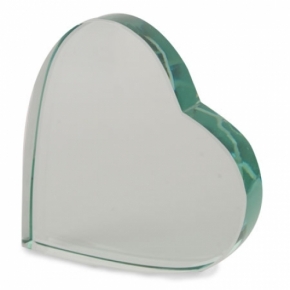 Placa de vidrio con forma de corazon