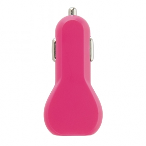 Cargador USB para coche, rosa