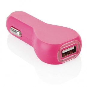 Cargador USB para coche, rosa