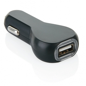 Cargador USB para coche, negro
