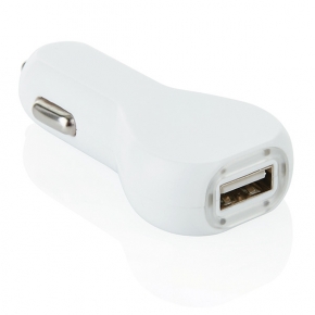 Cargador USB para coche, blanco