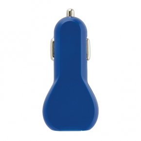 Cargador USB para coche, azul