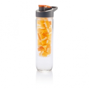 Botella de agua con infusor, naranja