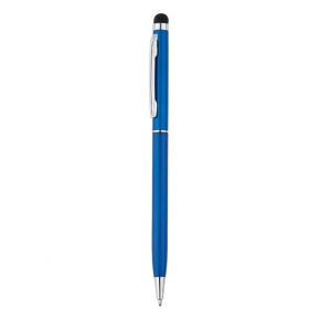 Bolígrafo metálico fino, azul