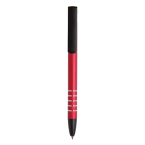 Bolígrafo touch de aluminio con soporte para teléfono, rojo