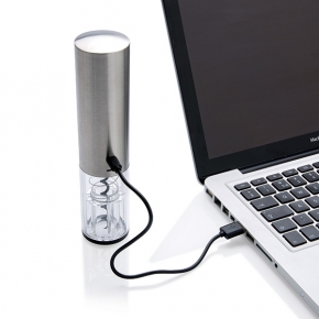 Abridor de vino eléctrico - USB recargable, gris