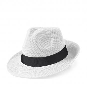 Sombrero de poliéster sintético en colores sobrios con cinta interior a juego