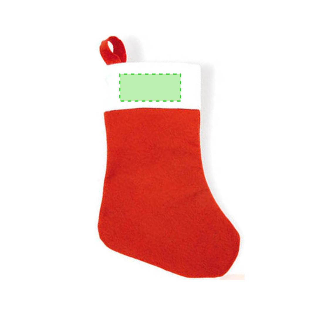 Calcetín navideño Saspi de gran capacidad — poliéster en colores navideños tradicionales con cinta para colgar, ideal para rellenar con regalos