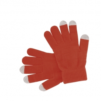 Par de guantes táctiles de acrílico suave en colores vivos con función en tres dedos — talla única adulto