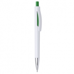 Bolígrafo blanco con detalles de color