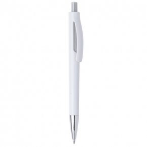 Bolígrafo blanco con detalles de color