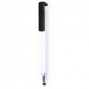 Bolígrafo con soporte para móviles y clip de color