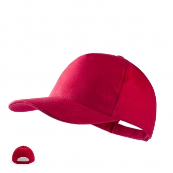 Gorra 5 paneles de algodón peinado con visera acolchada, ventilación bordada y cierre de velcro
