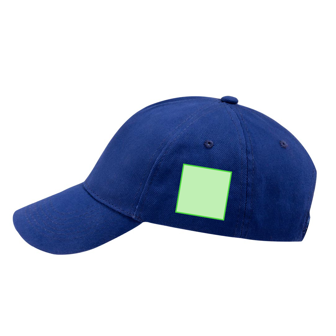 Gorra 5 paneles de algodón peinado con visera acolchada, ventilación bordada y cierre de velcro