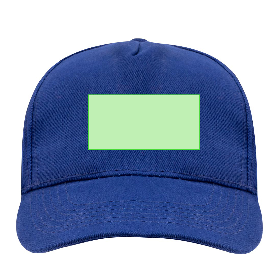 Gorra 5 paneles de algodón peinado con visera acolchada, ventilación bordada y cierre de velcro