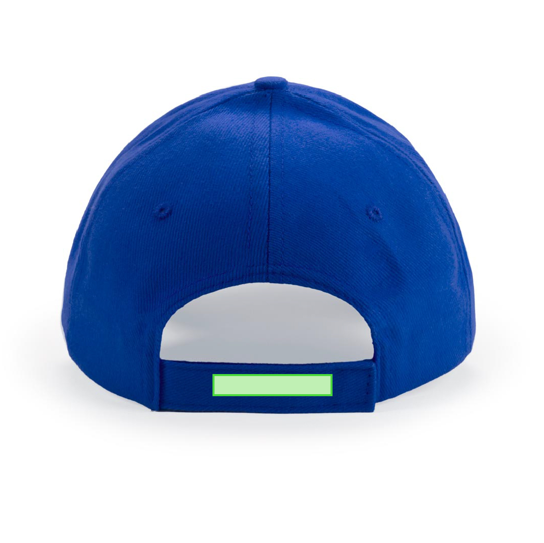 Gorra 5 paneles de algodón peinado con visera acolchada, ventilación bordada y cierre de velcro