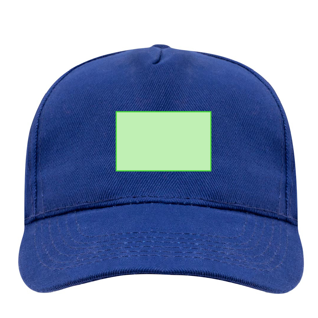 Gorra 5 paneles de algodón peinado con visera acolchada, ventilación bordada y cierre de velcro