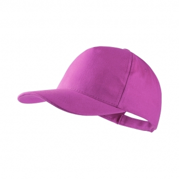Gorra 5 paneles de algodón peinado con visera acolchada, ventilación bordada y cierre de velcro