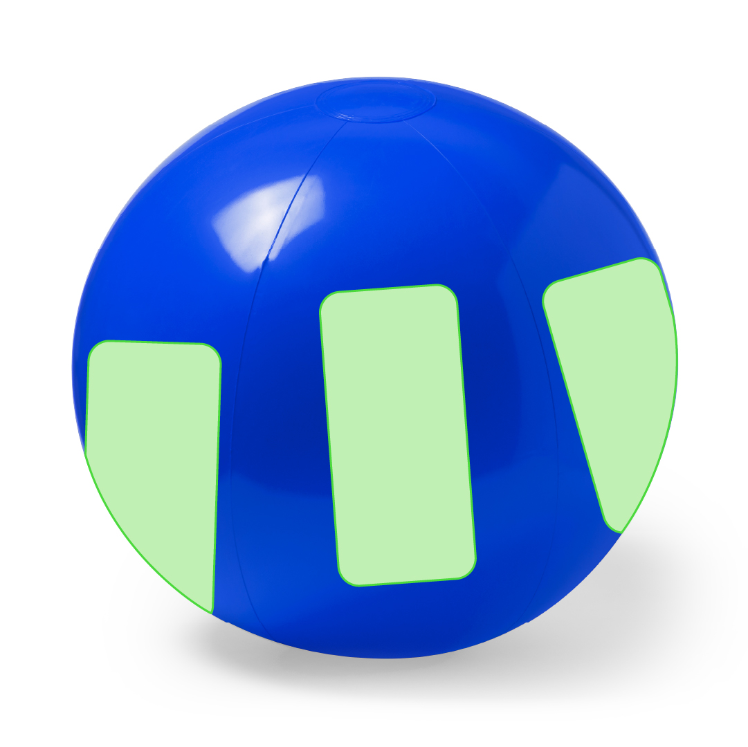Balón inflable maxi de PVC en variada gama de vivos colores — 47 cm desinflado, 40 cm inflado