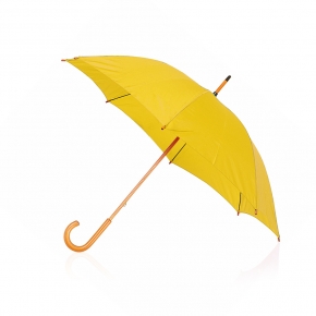 Paraguas con mango curvo de madera