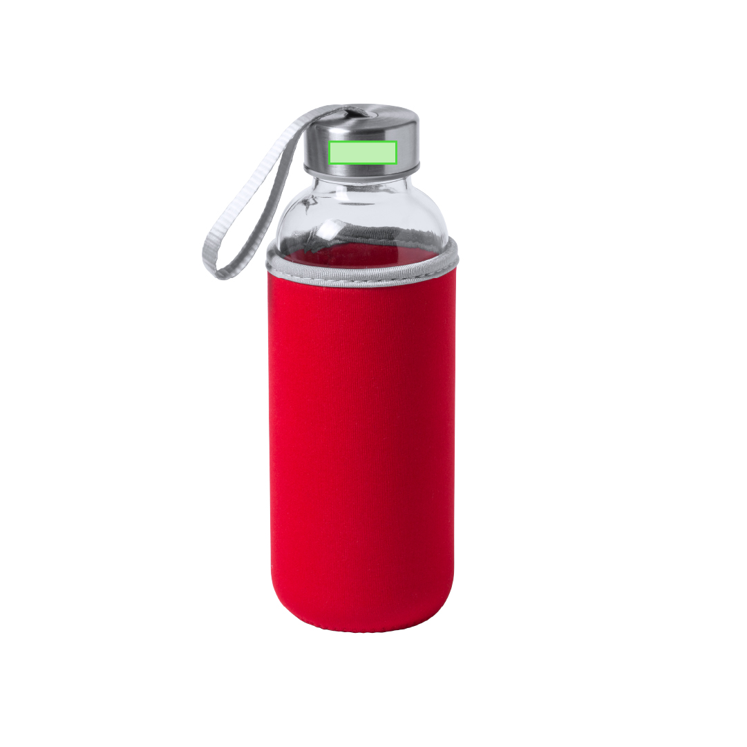 Botella compacta de cristal y acero con funda Soft Shell 420 ml