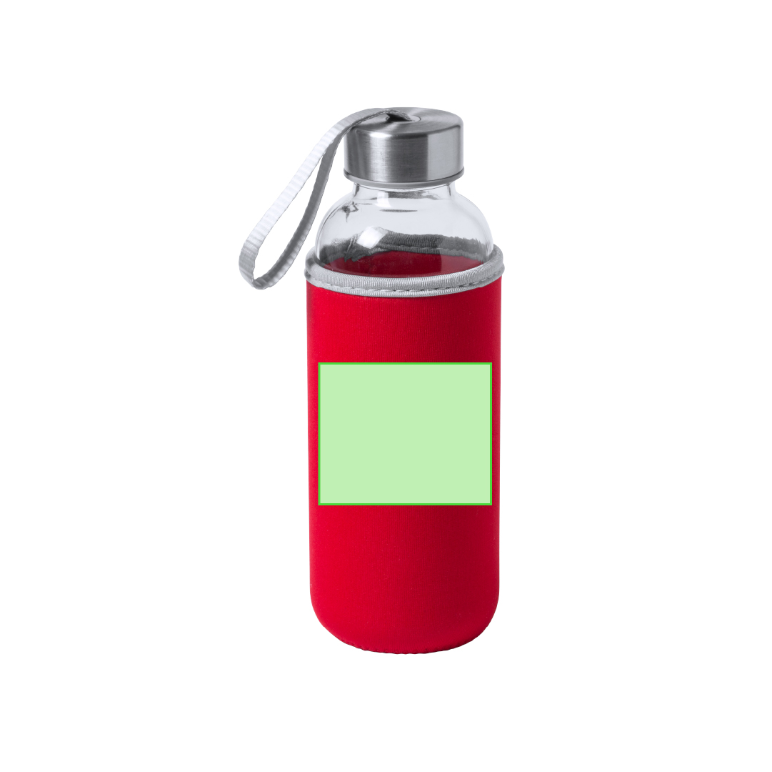 Botella compacta de cristal y acero con funda Soft Shell 420 ml