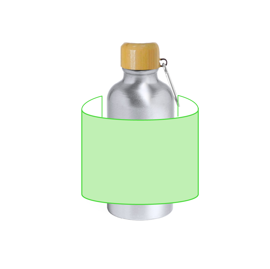 Botella mini de bolsillo en aluminio y bambú 400 ml