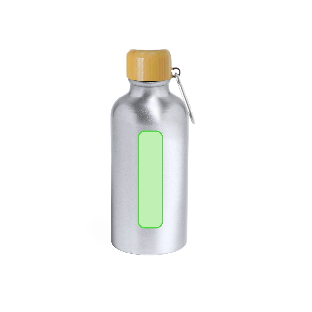 Botella mini de bolsillo en aluminio y bambú 400 ml