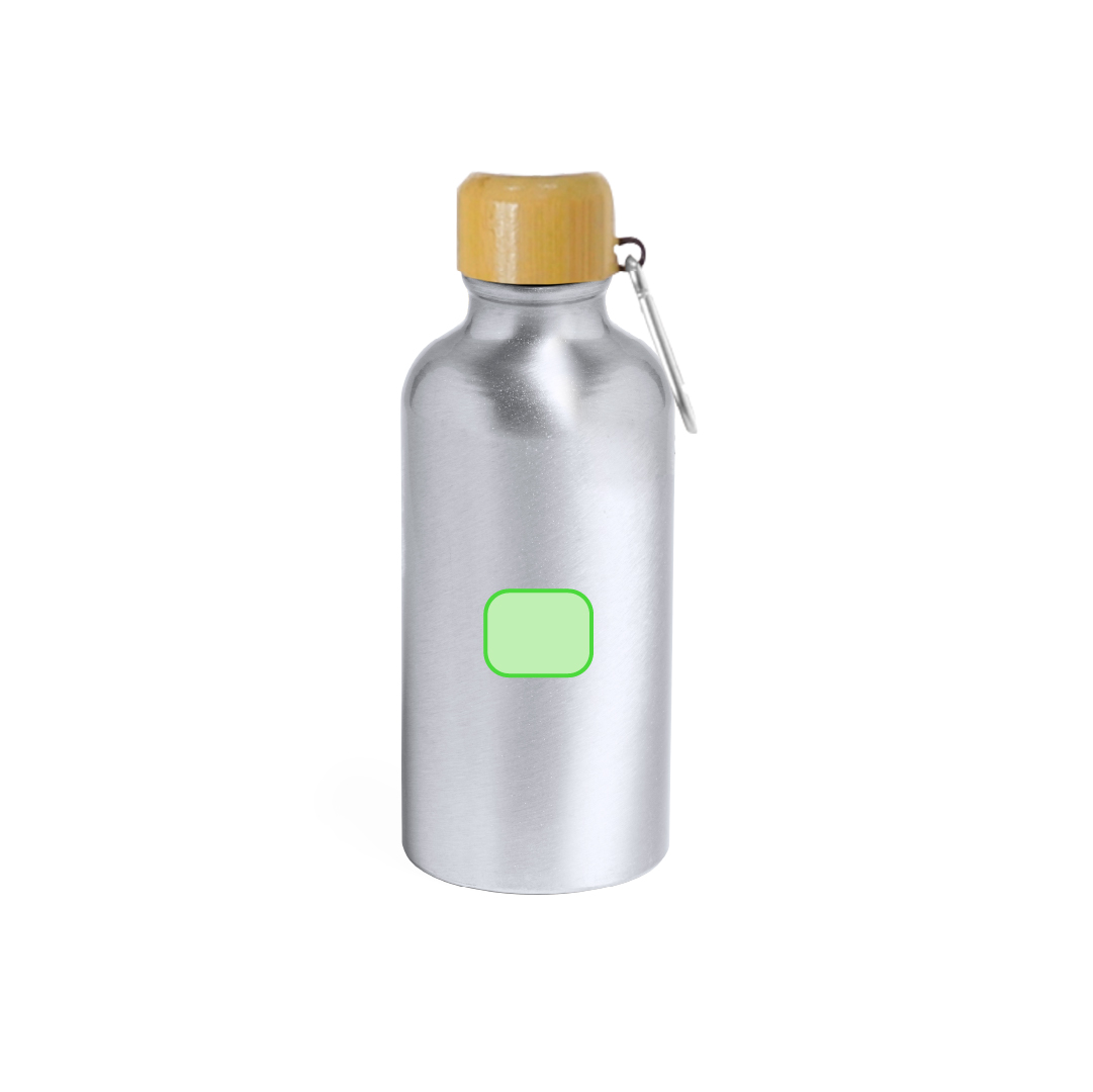 Botella mini de bolsillo en aluminio y bambú 400 ml