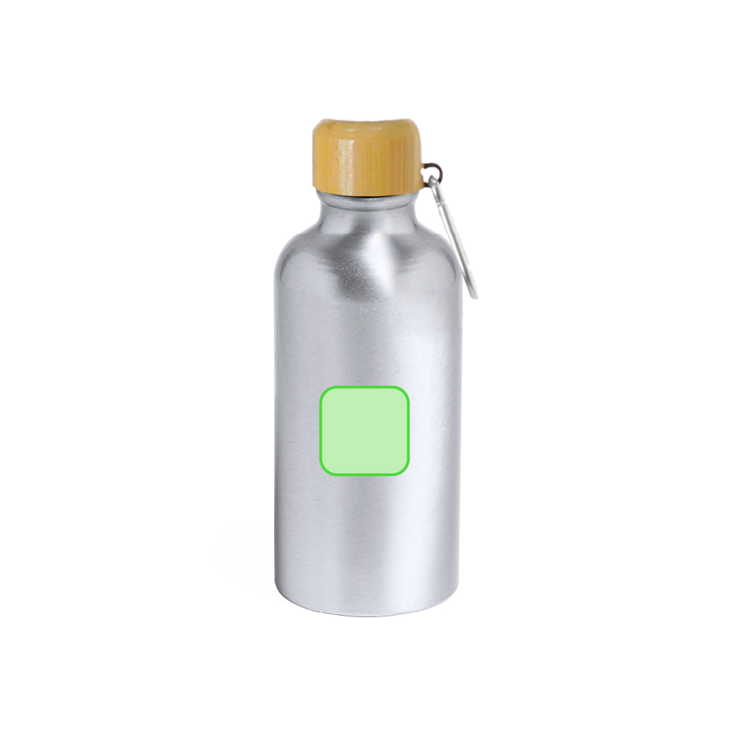 Botella mini de bolsillo en aluminio y bambú 400 ml