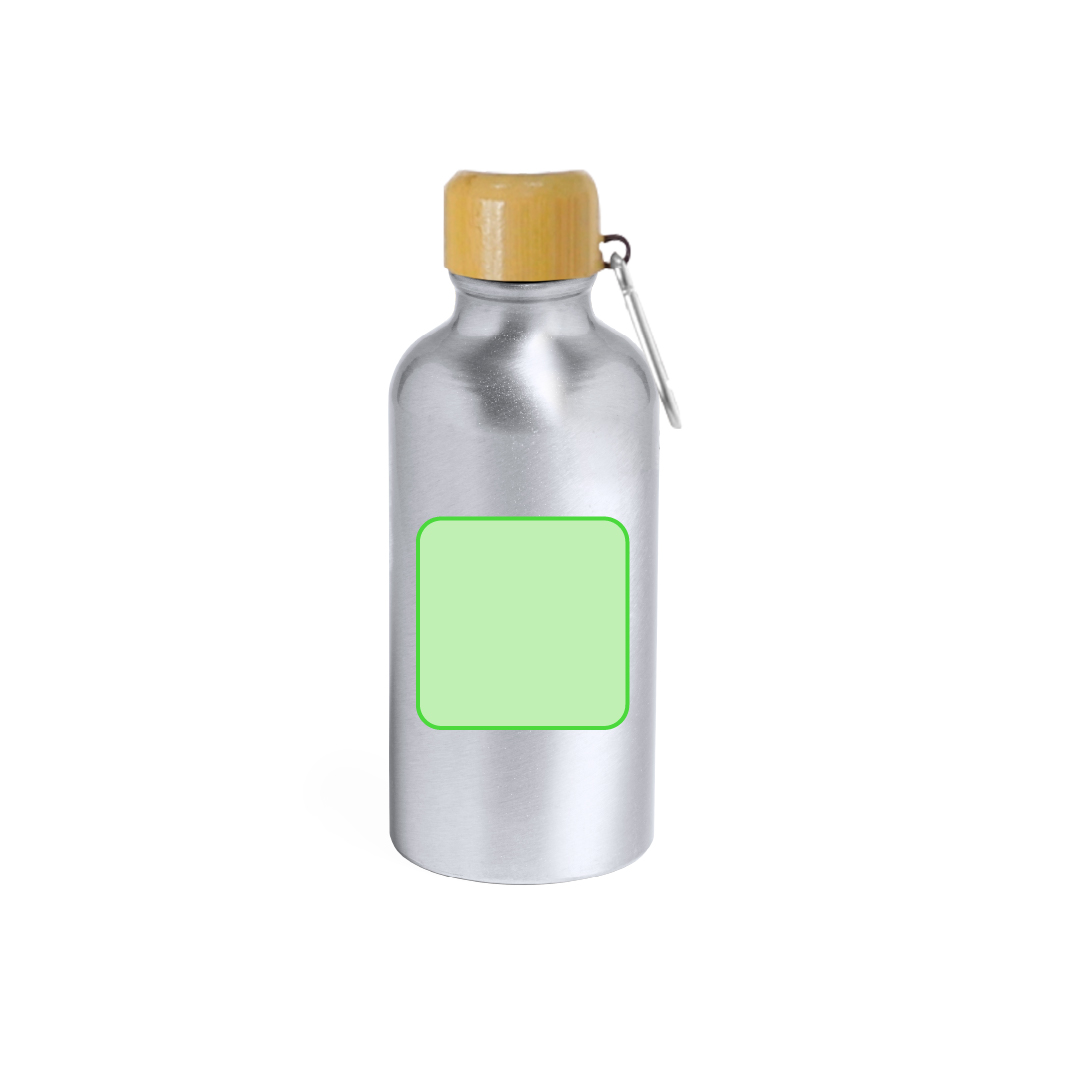 Botella mini de bolsillo en aluminio y bambú 400 ml