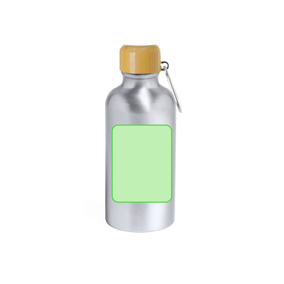 Botella mini de bolsillo en aluminio y bambú 400 ml