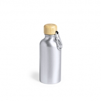 Botella mini de bolsillo en aluminio y bambú 400 ml