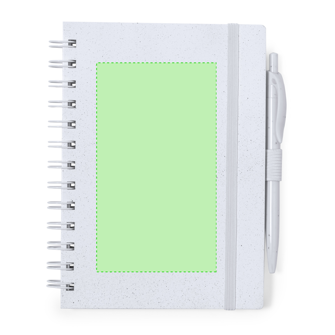 Libreta de ABS reciclado rígida con 70 hojas y bolígrafo RABS