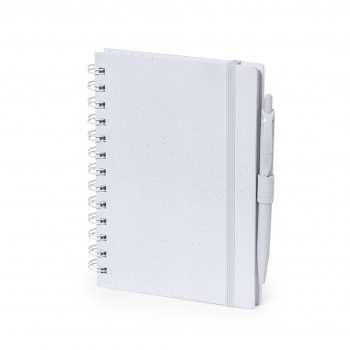 Libreta de ABS reciclado rígida con 70 hojas y bolígrafo RABS